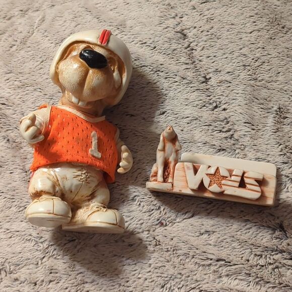 Vtg Rare 1977 Creative Mfg Football Player Dog Promo Bank & Georgia marbleholder - Picture 1 of 10